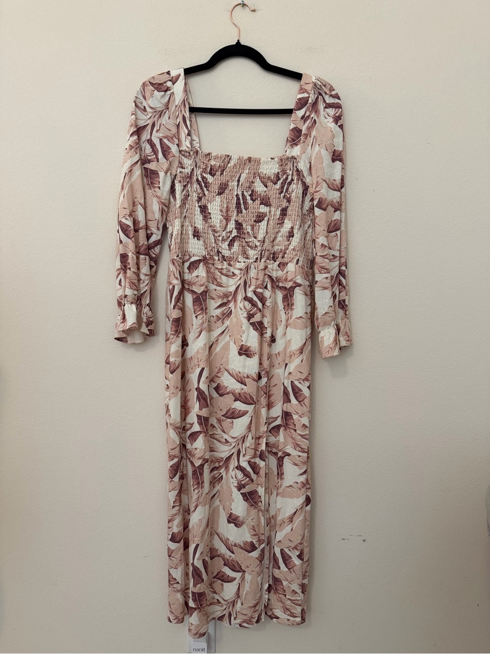 House of Harlow 1960 Floral Linen Blend Midi Dress Size M Resortwear Cottagecore